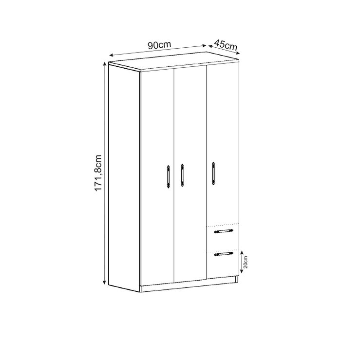 Hanah Home Armario Merlin - Walnut